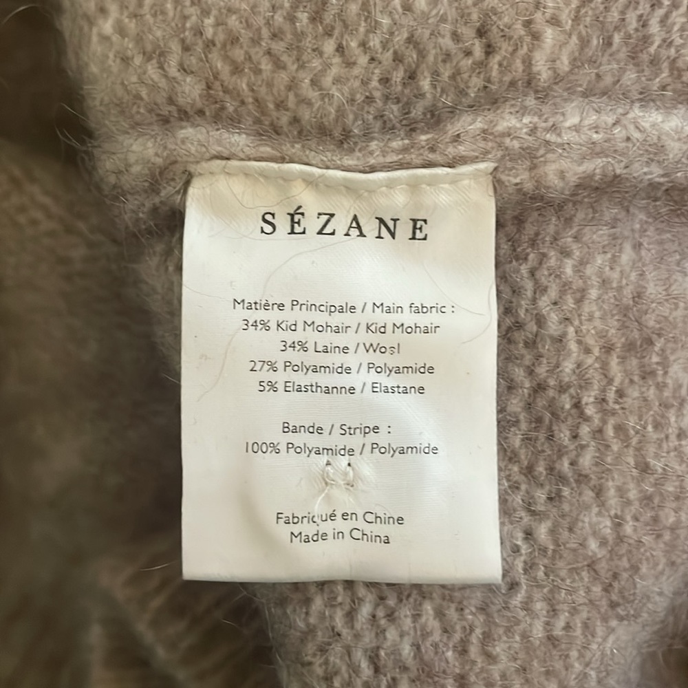 Sezane - Polly Sweater Dress Mottled Beige Tan - Size Medium - Picture 10 of 10